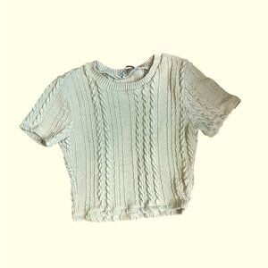 Zara Tan Cable Knit Crop Top Size Medium